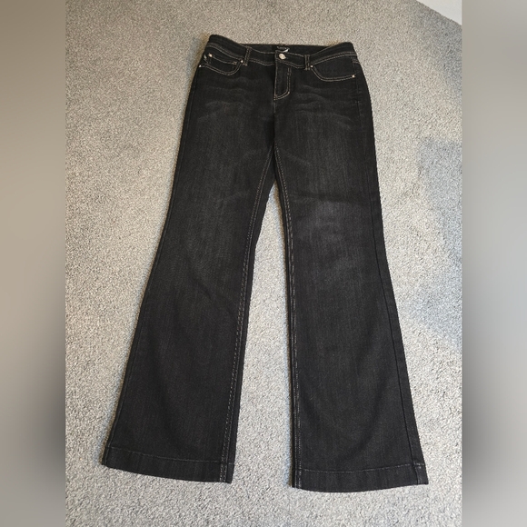 WHBM Blanc Black Classic Jeans Office Casual Fall Classy Cowgirl Western Chic - Picture 2 of 9
